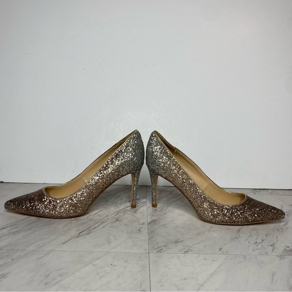 Marc Fisher Darreny Pointy Toe Gold Silver Glitter Pump 9 1/2 - Picture 7 of 13